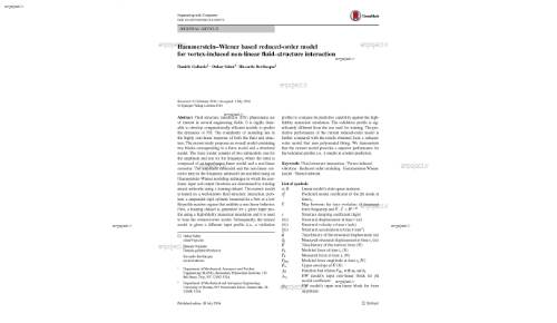 Hammerstein–Wiener based reduced‑order model for vortex‑induced non‑linear fluid–structure interaction